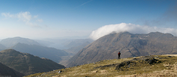 Doug looking insignificant against the mountains of Kintail