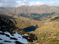 Looking over the lochan to Aonach Mheadhoin