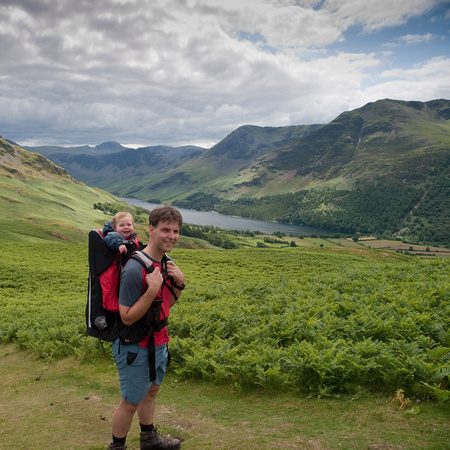 Callum and Eilis approaching the top of Rannerdale Knotts