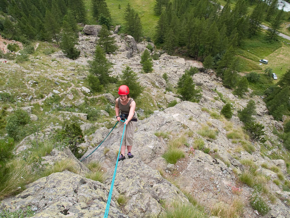 Emma abseiling at Allefroide