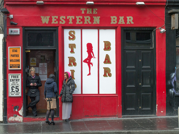 Dancers outside the Western Bar