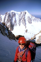 Emma climbing the Aiguille d'Argentiere