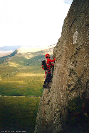 Last pitch of The North Face Route, Buachaille Etive Mor, 1990