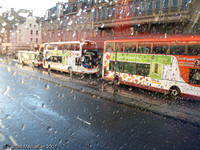 Buses lined up on Princes Street