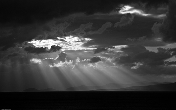 Crepuscular rays, Clew Bay