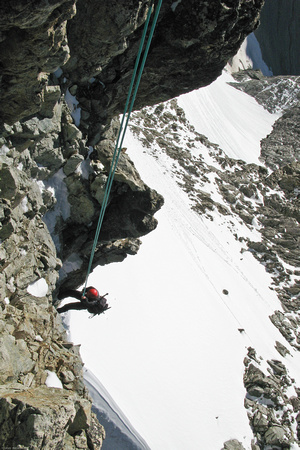 Abseiling into the Breche