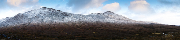 A sweep panorama of Sgorr Ruadh and Fuar Tholl.
